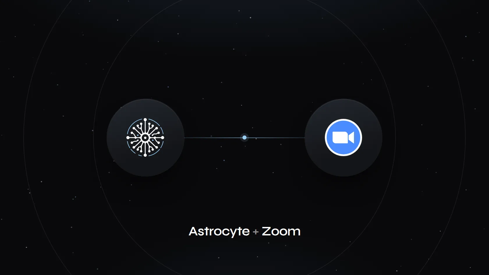 «Astrocyte + Zoom», los dos logos unidos por una línea
