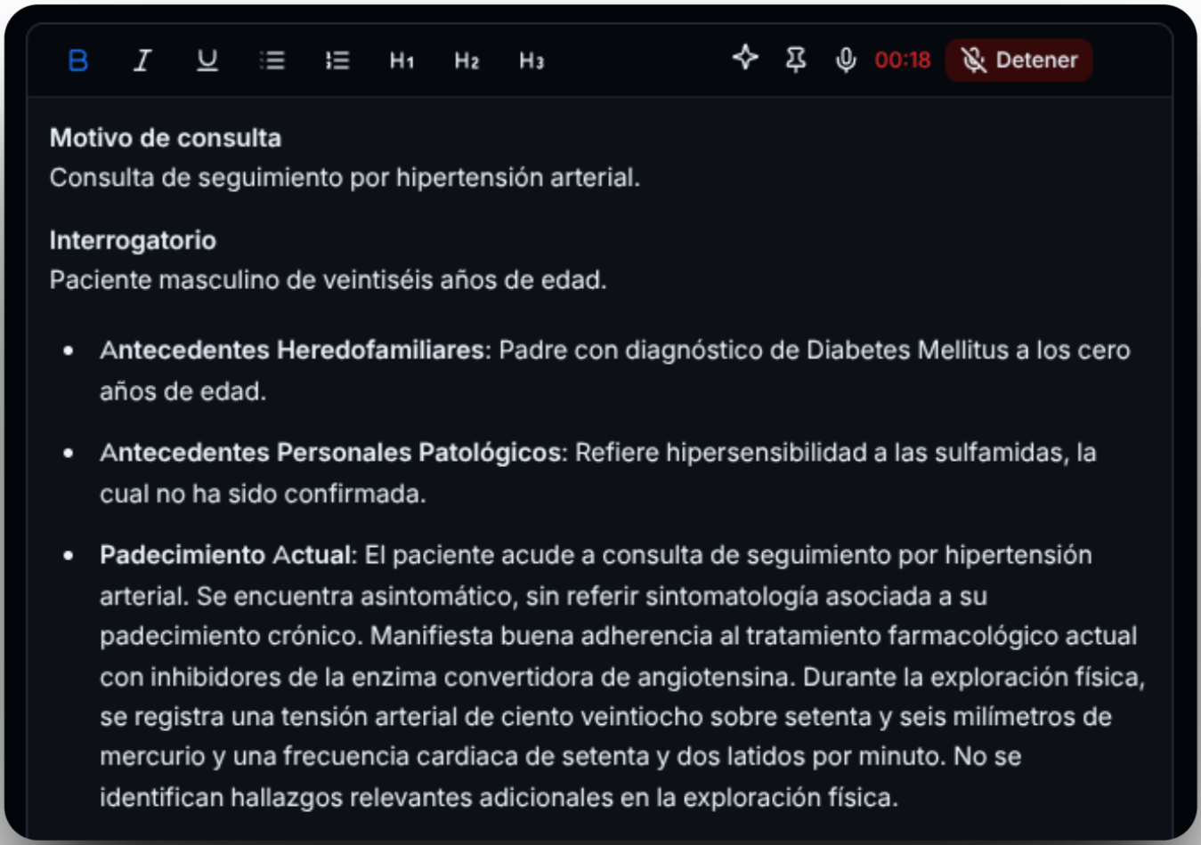 Documentación clínica inteligente